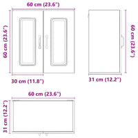 vidaXL Base da Cucina Kalmar Bianco Lucido in Legno Multistrato