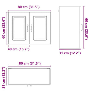 vidaXL Pensile da Cucina Kalmar Bianco in Legno Multistrato
