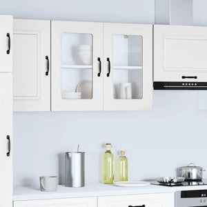 Pensile da Cucina con Porta in Vetro Kalmar Bianco Truciolato 853607
