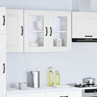 Pensile da Cucina con Porta in Vetro Kalmar Bianco Truciolato 853607
