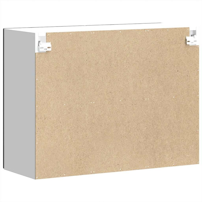 Pensile da Cucina con Porta in Vetro Kalmar Nero Truciolato 853608