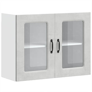 Pensile da Cucina con Porta in Vetro Kalmar Grigio Cemento 853611