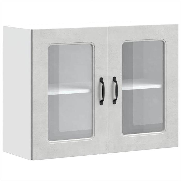 Pensile da Cucina con Porta in Vetro Kalmar Grigio Cemento 853611