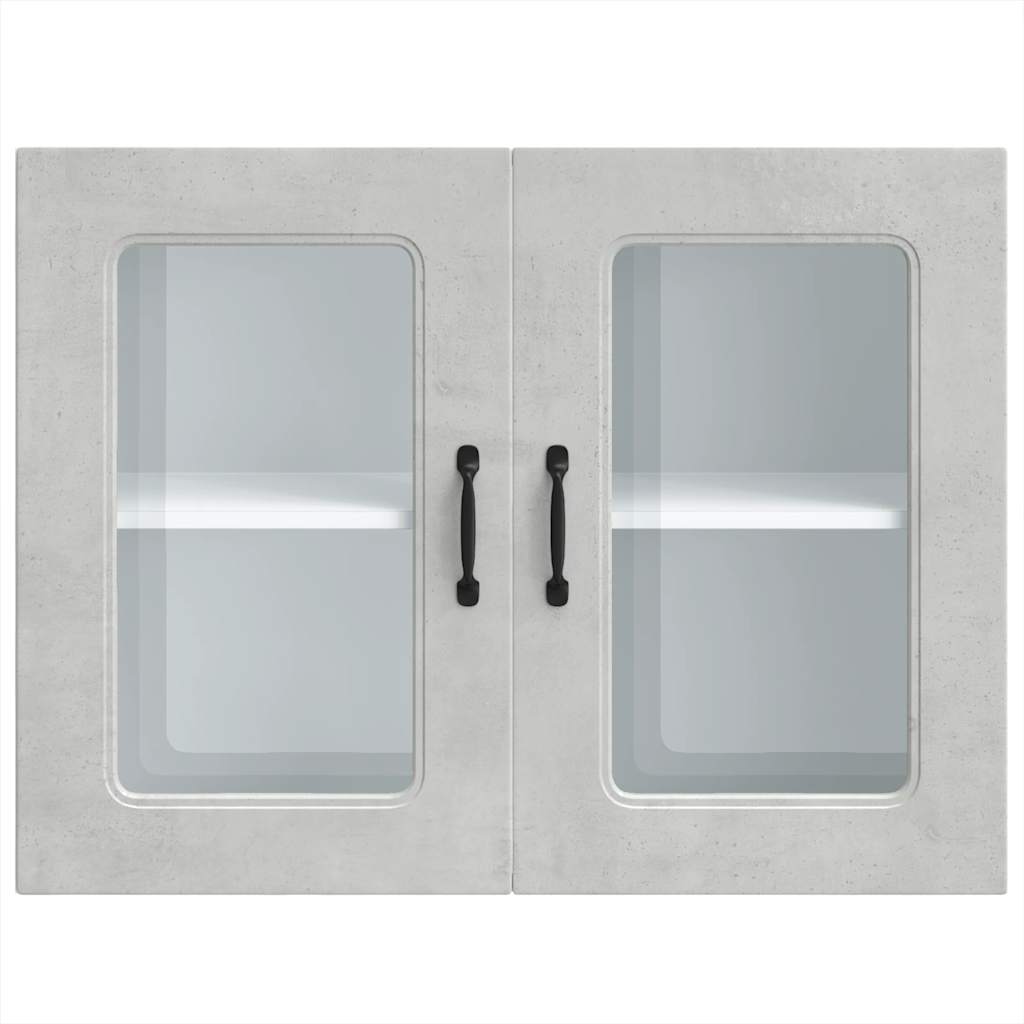 Pensile da Cucina con Porta in Vetro Kalmar Grigio Cemento 853611