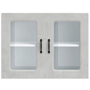 Pensile da Cucina con Porta in Vetro-Mobile Cucina da Parete Kalmar Grigio Cemento 392042