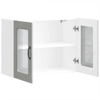 Pensile da Cucina con Porta in Vetro-Mobile Cucina da Parete Kalmar Grigio Cemento 392042