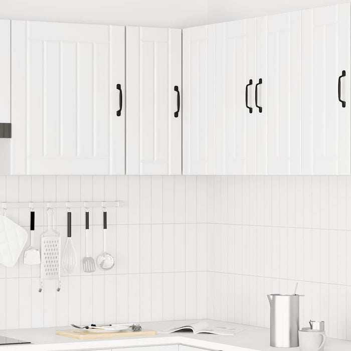 vidaXL Pensile da Cucina ad Angolo Kalmar Bianco in Legno Multistrato