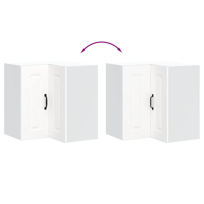 Pensile da Cucina ad Angolo Kalmar Bianco in Legno Multistrato 853617