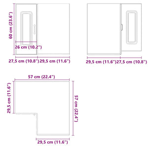 Pensile da Cucina ad Angolo Kalmar Bianco in Legno Multistrato 853617