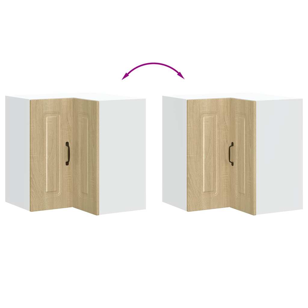 Pensile da Cucina ad Angolo-Mobile Cucina da Parete Kalmar Rovere Sonoma in Truciolato