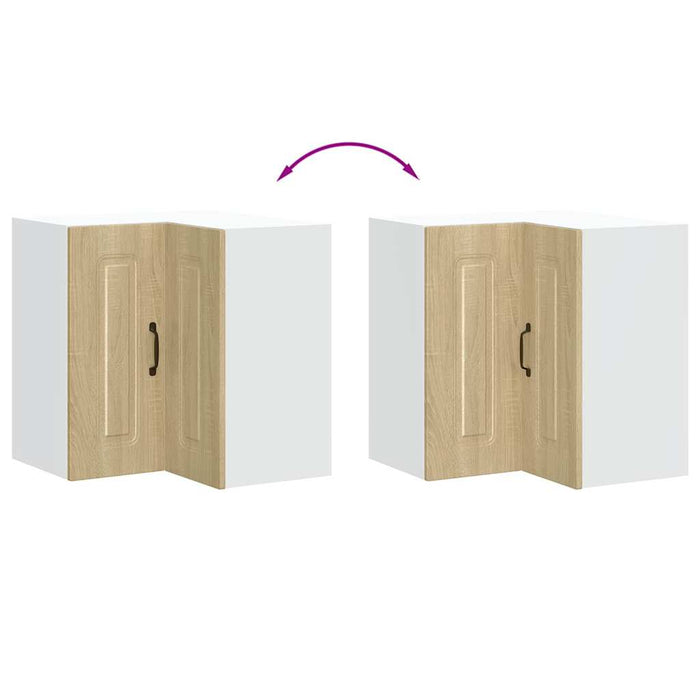 Pensile da Cucina ad Angolo-Mobile Cucina da Parete Kalmar Rovere Sonoma in Truciolato