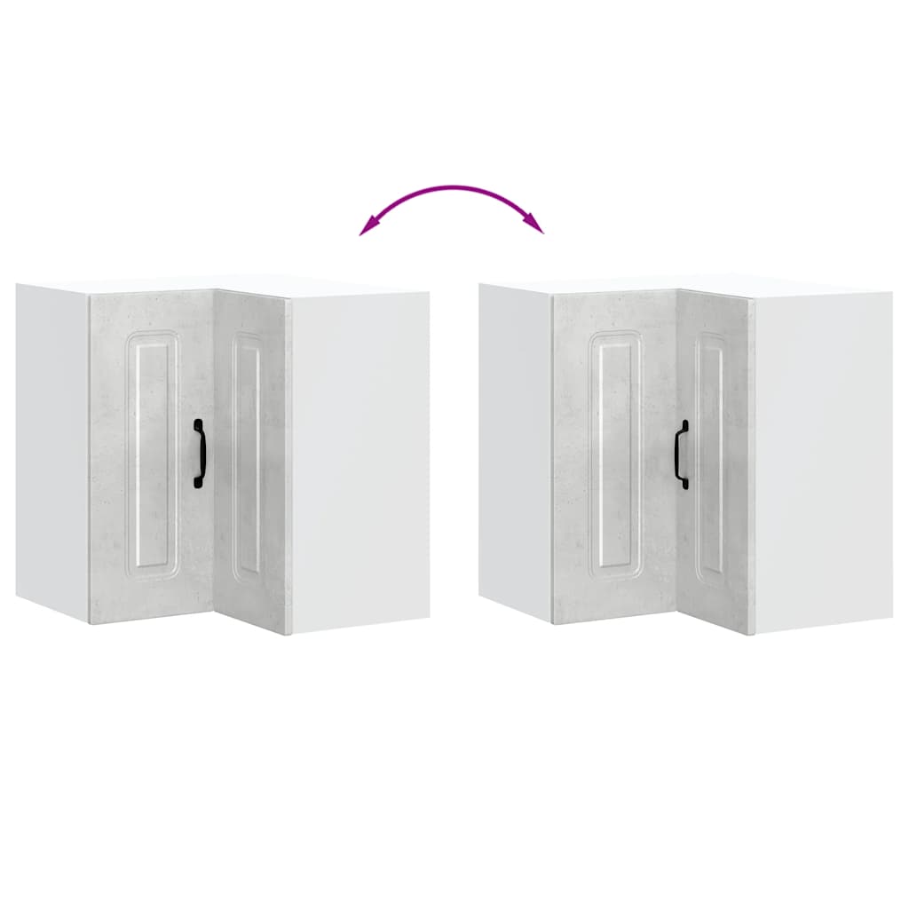 vidaXL Pensile da Cucina ad Angolo Kalmar Grigio Cemento in Truciolato