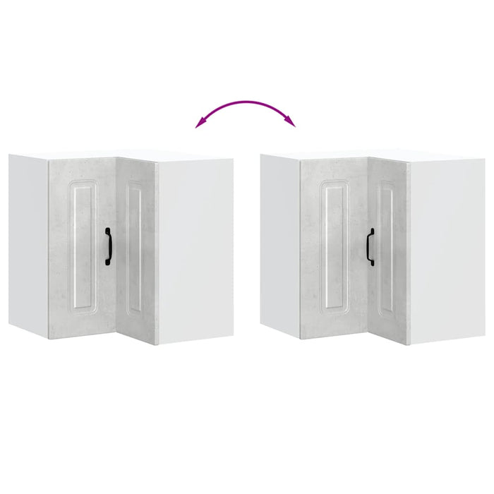 vidaXL Pensile da Cucina ad Angolo Kalmar Grigio Cemento in Truciolato