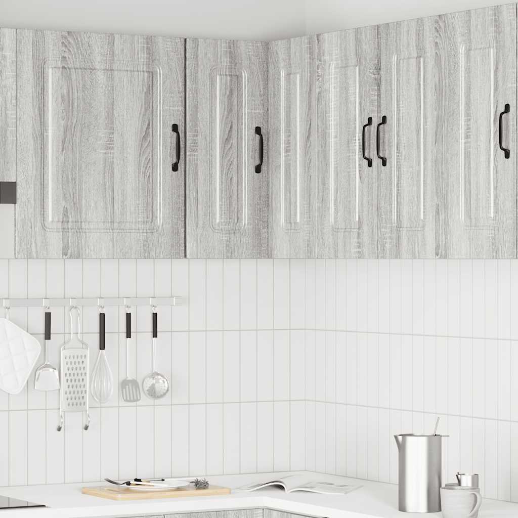 Pensile da Cucina ad Angolo-Mobile Cucina da Parete Kalmar Grigio Sonoma in Truciolato