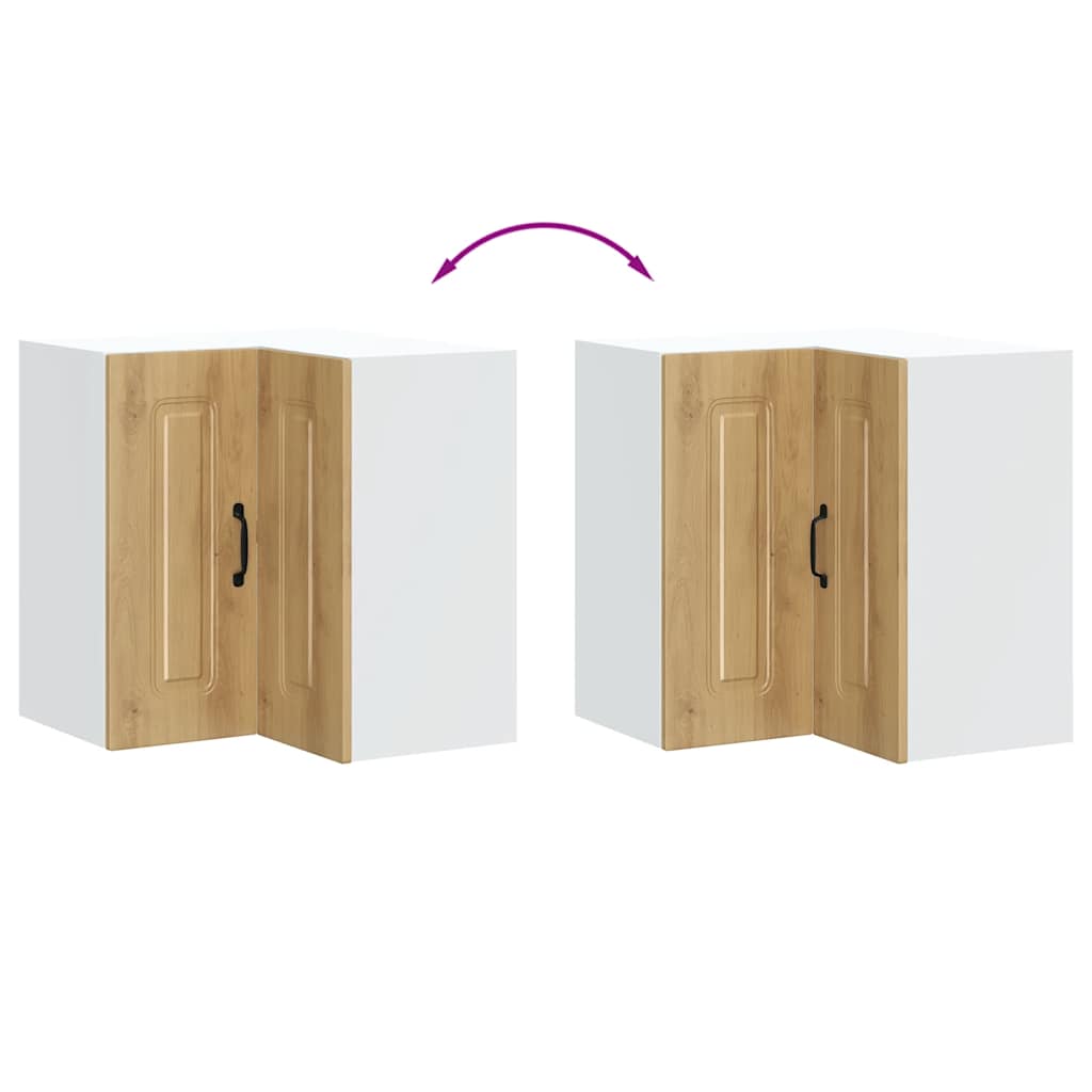 Pensile da Cucina ad Angolo-Mobile Cucina da Parete Kalmar Rovere Artigianale