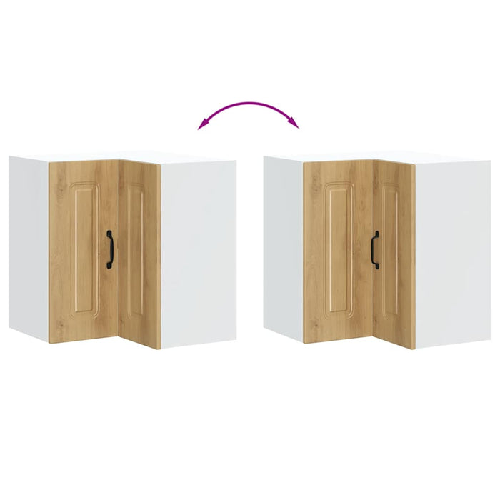 Pensile da Cucina ad Angolo-Mobile Cucina da Parete Kalmar Rovere Artigianale