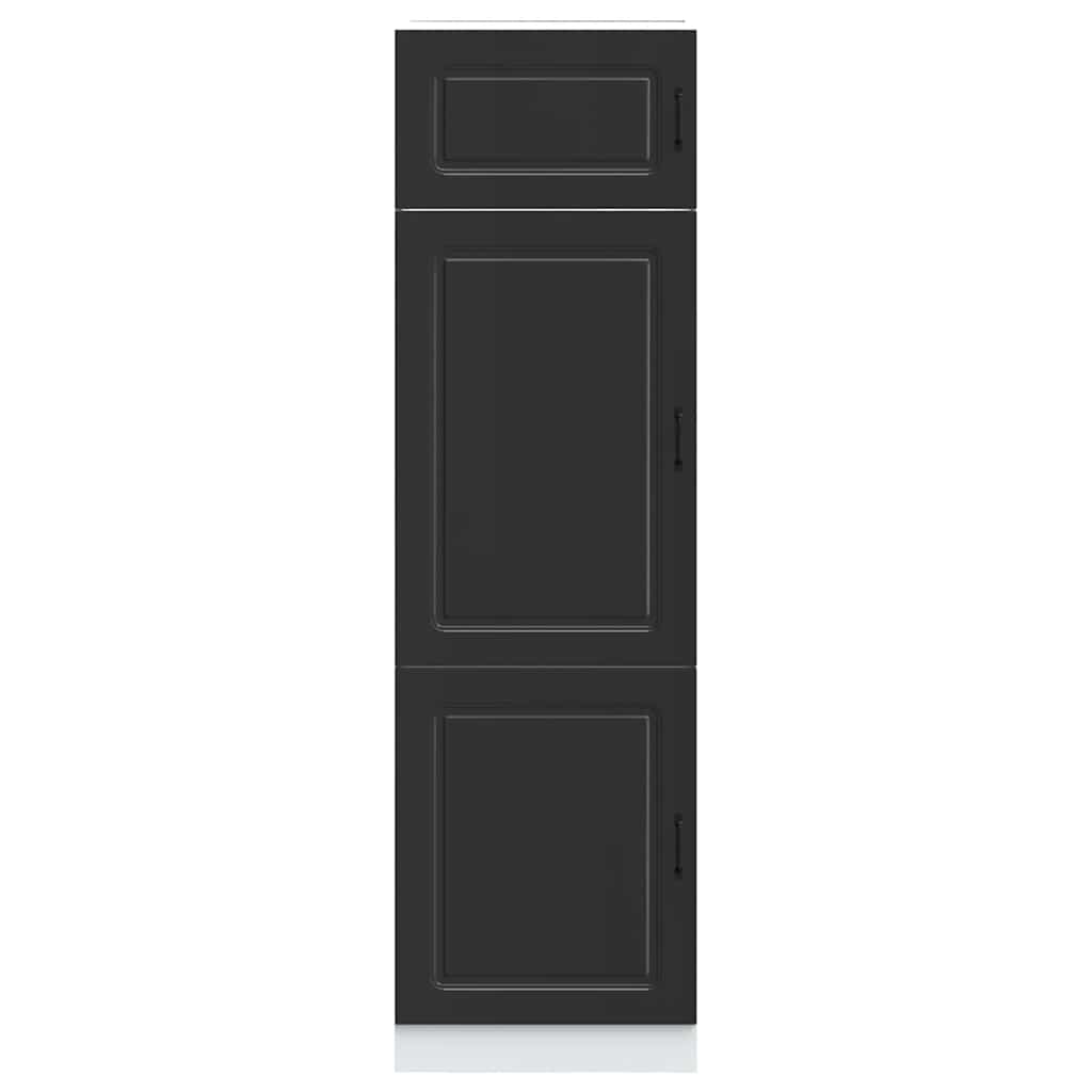 Armadio da Cucina-Credenza da Cucina Kalmar Nero in Legno Multistrato