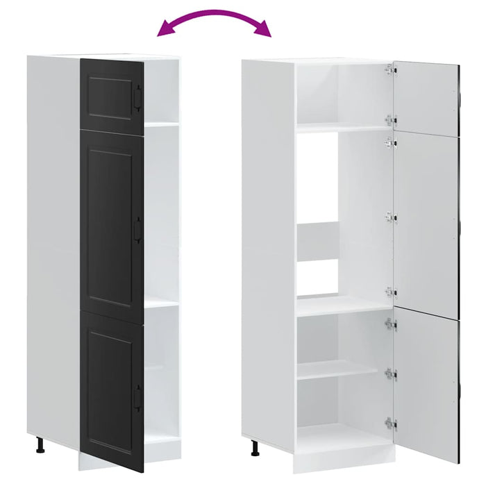 Armadio da Cucina Kalmar Nero in Legno Multistrato 853628