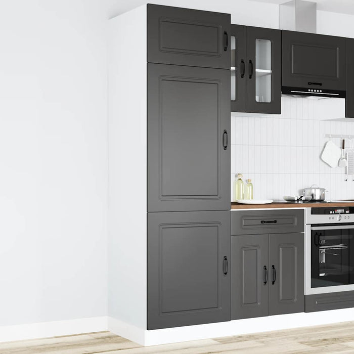 vidaXL Armadio da Cucina Kalmar Nero in Legno Multistrato