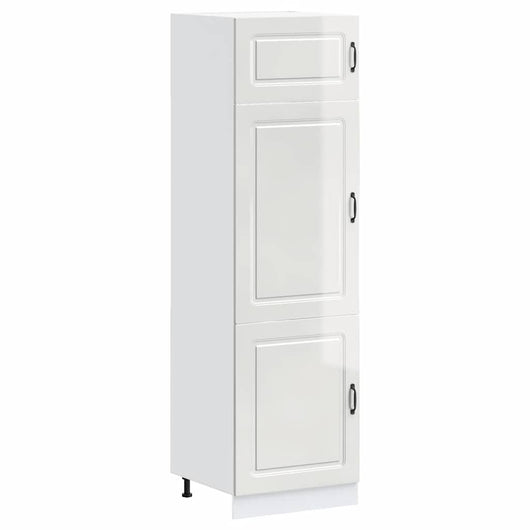 Armadio da Cucina Kalmar Bianco Lucido in Legno Multistrato 853629