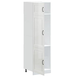 Armadio da Cucina Kalmar Bianco Lucido in Legno Multistrato 853629