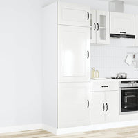 Armadio da Cucina Kalmar Bianco Lucido in Legno Multistrato 853629