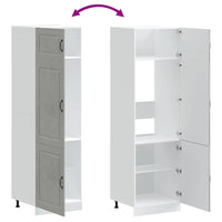 Armadio da Cucina-Credenza da Cucina Kalmar Grigio Cemento in Legno Multistrato