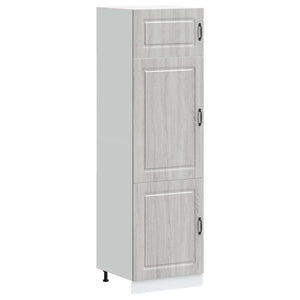 Armadio da Cucina-Credenza da Cucina Kalmar Grigio Sonoma in Legno Multistrato