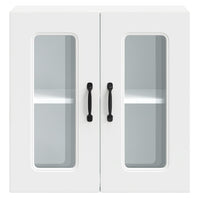 Pensile da Cucina con Porta in Vetro-Mobile Cucina da Parete Kalmar Bianco Truciolato 498032