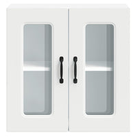 Pensile da Cucina con Porta in Vetro Kalmar Bianco Truciolato 853667