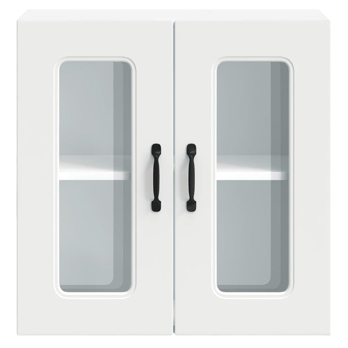 Pensile da Cucina con Porta in Vetro Kalmar Bianco Truciolato 853667