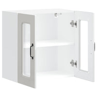 vidaXL Pensile da Cucina con Porta in Vetro Kalmar Bianco Lucido