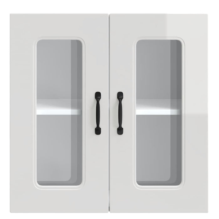 Pensile da Cucina con Porta in Vetro Kalmar Bianco Lucido 853669