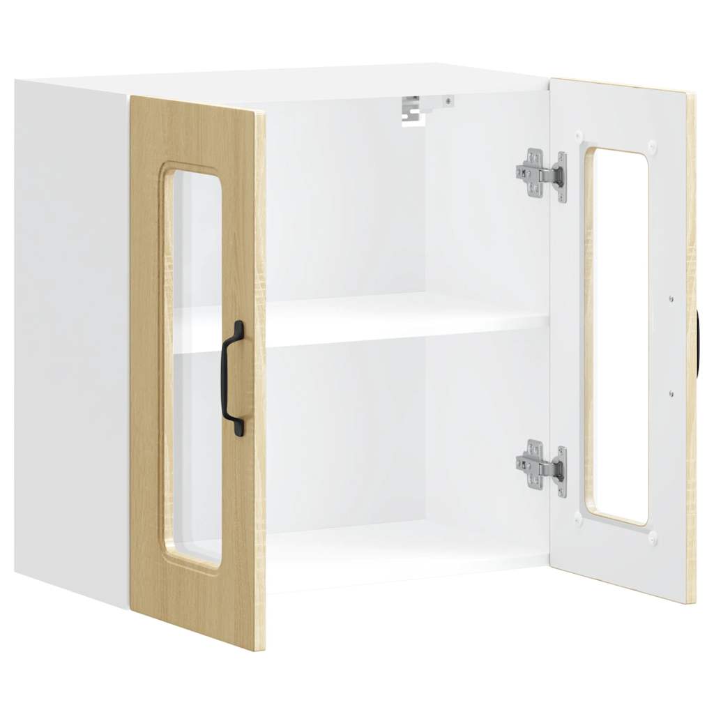 Pensile da Cucina con Porta in Vetro Kalmar Rovere Sonoma 853670