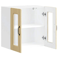 Pensile da Cucina con Porta in Vetro Kalmar Rovere Sonoma 853670