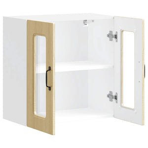 Pensile da Cucina con Porta in Vetro Kalmar Rovere Sonoma 853670