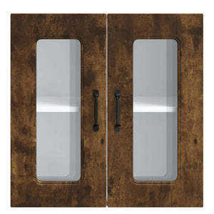 Pensile da Cucina con Porta in Vetro Kalmar Rovere Fumo 853672