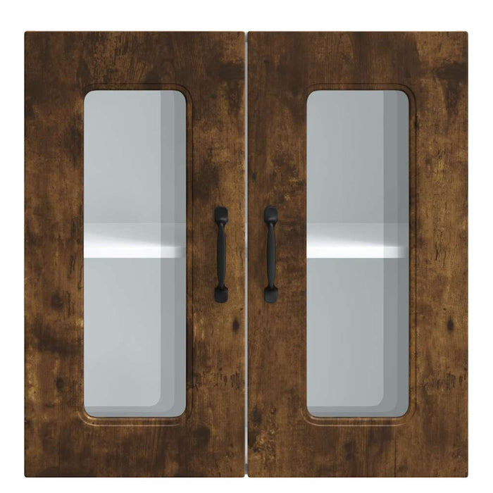 Pensile da Cucina con Porta in Vetro Kalmar Rovere Fumo 853672