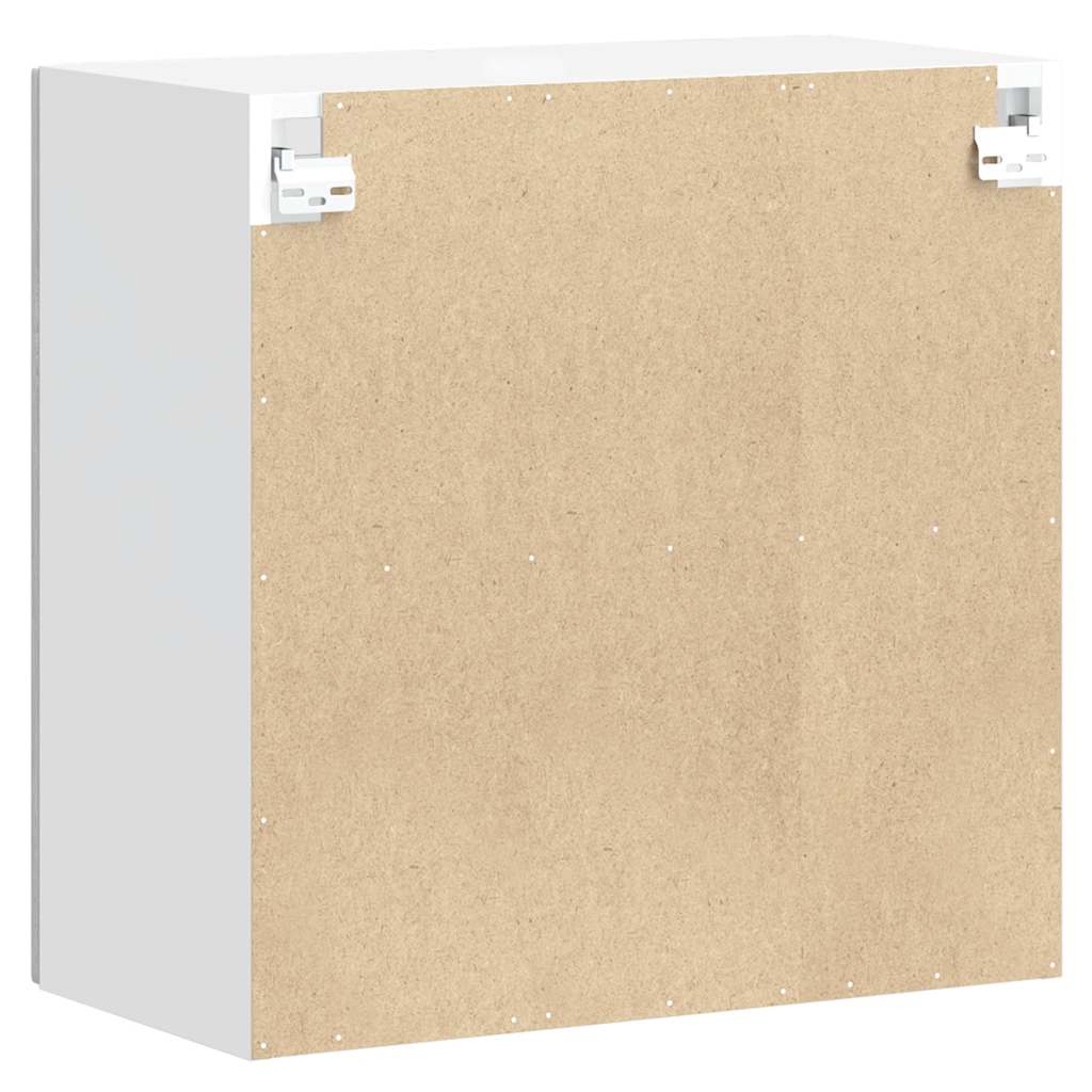 Pensile da Cucina con Porta in Vetro-Mobile Cucina da Parete Kalmar Grigio Sonoma 323352