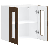 vidaXL Pensile da Cucina con Porta in Vetro Kalmar Rovere Marrone