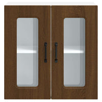 Pensile da Cucina con Porta in Vetro Kalmar Rovere Marrone 853674