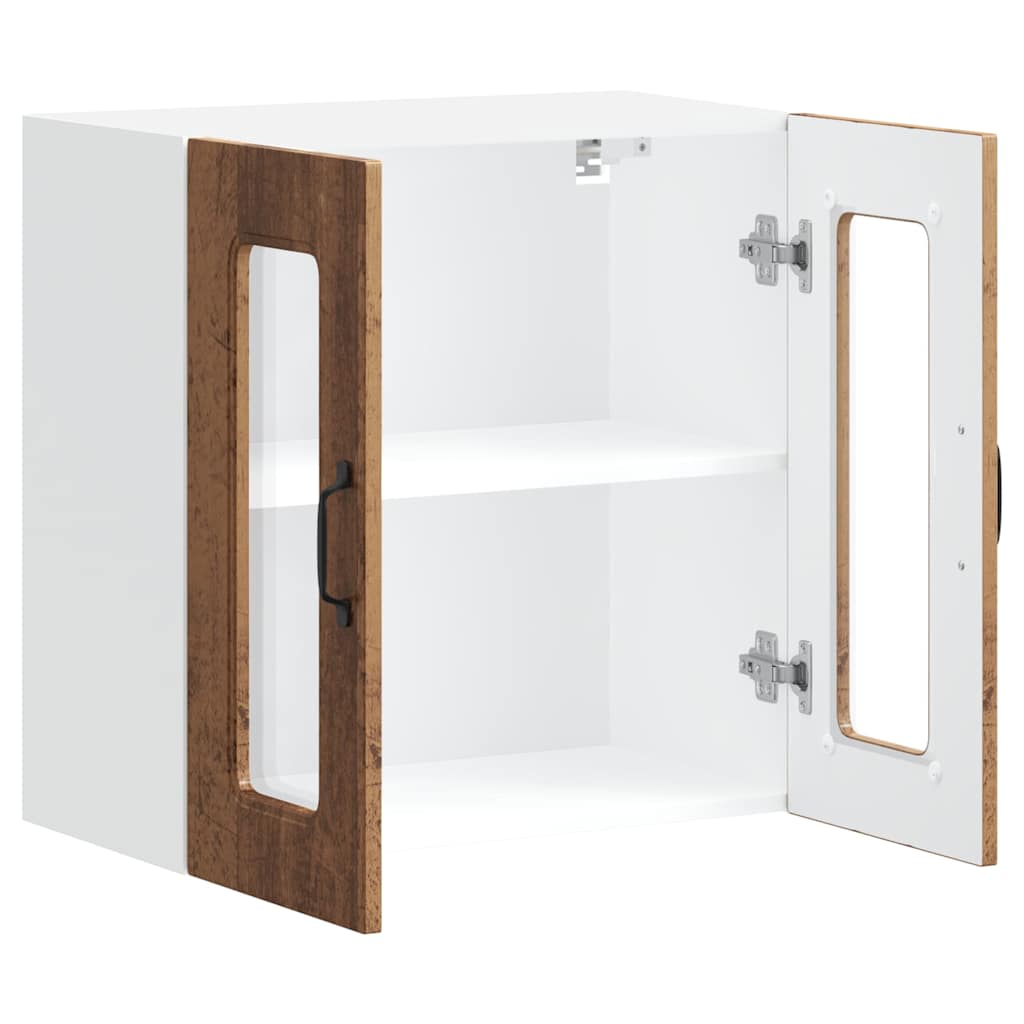 vidaXL Pensile da Cucina con Porta in Vetro Kalmar Legno Vecchio