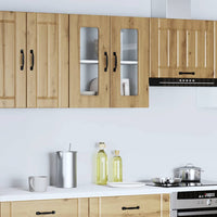 vidaXL Pensile da Cucina con Porta in Vetro Kalmar Rovere Artigianale