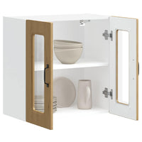 vidaXL Pensile da Cucina con Porta in Vetro Kalmar Rovere Artigianale