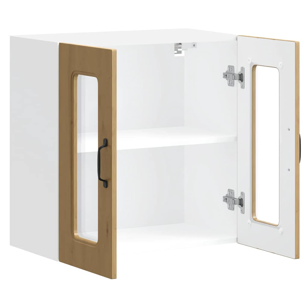 vidaXL Pensile da Cucina con Porta in Vetro Kalmar Rovere Artigianale