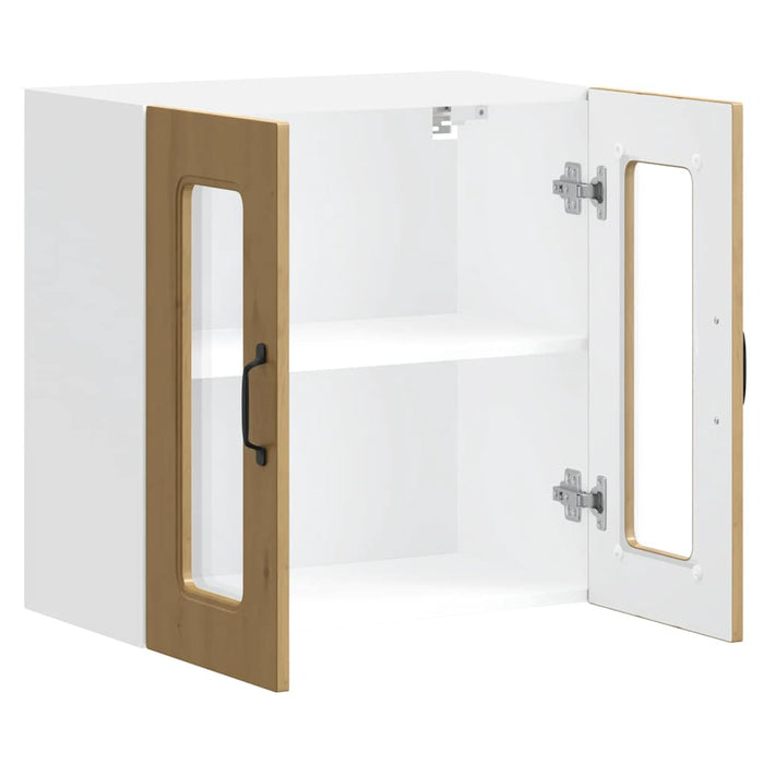 vidaXL Pensile da Cucina con Porta in Vetro Kalmar Rovere Artigianale