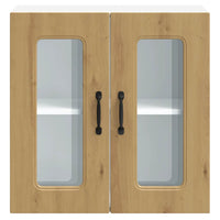 vidaXL Pensile da Cucina con Porta in Vetro Kalmar Rovere Artigianale