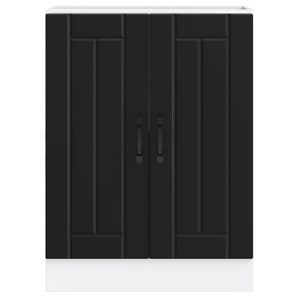 Mobile Base Lavello Lucca Nero in Legno Multistrato 853678