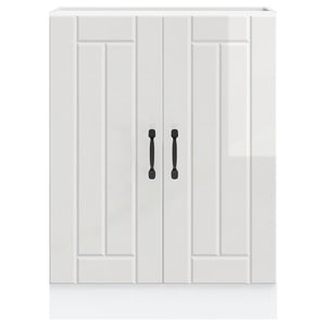 Mobile Base Lavello Lucca Bianco Lucido in Legno Multistrato 853679