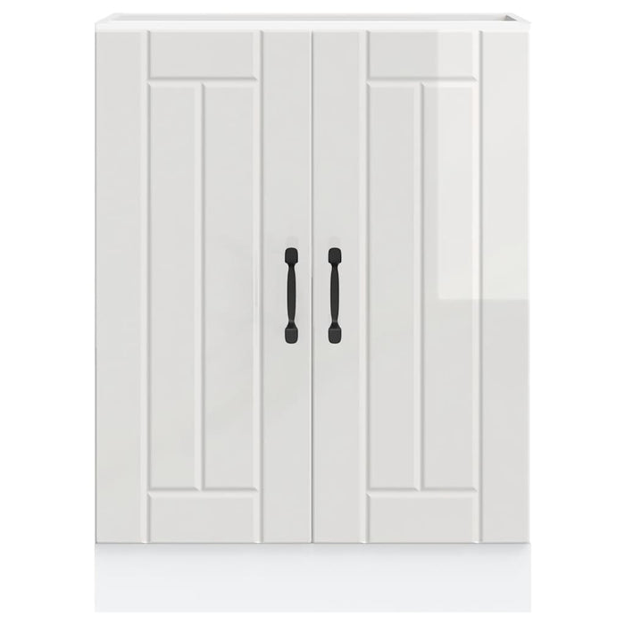 Mobile Base Lavello Lucca Bianco Lucido in Legno Multistrato 853679